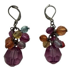 Colorful Beaded Drop Earrings with Lever Backs